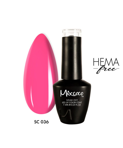 SC-036 Ημιμόνιμο Βερνίκι 7.5ml Fluo Φούξια Mixcoco - SKU 102036-75