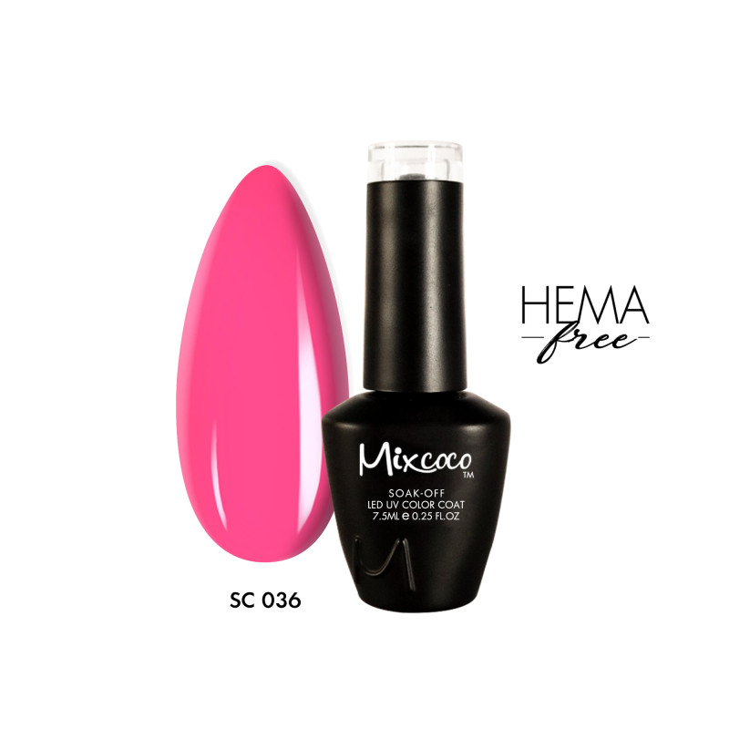 SC-036 Ημιμόνιμο Βερνίκι 7.5ml Fluo Φούξια Mixcoco - SKU 102036-75