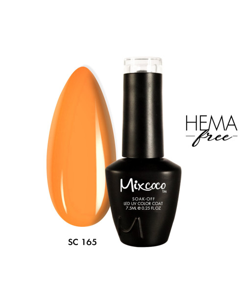 SC-165 Ημιμόνιμο Βερνίκι 7.5ml Έντονο Ροδακινί Mixcoco - SKU 102165-75
