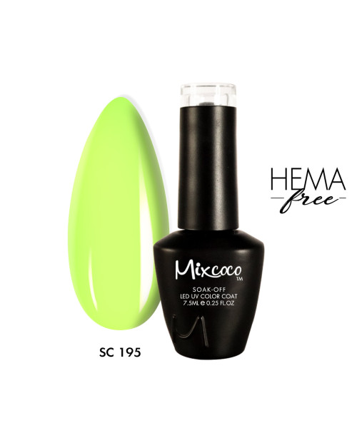 SC-195 Ημιμόνιμο Βερνίκι 7.5ml Fluo Κίτρινο Mixcoco - SKU 102195-75