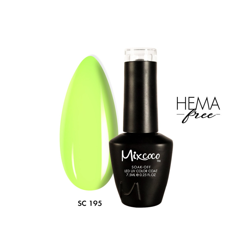 SC-195 Ημιμόνιμο Βερνίκι 7.5ml Fluo Κίτρινο Mixcoco - SKU 102195-75