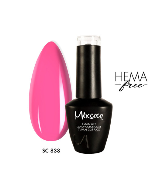 SC-838 Ημιμόνιμο Βερνίκι 7.5ml Fluo-Ροζ Έντονο Mixcoco - SKU 102838-75