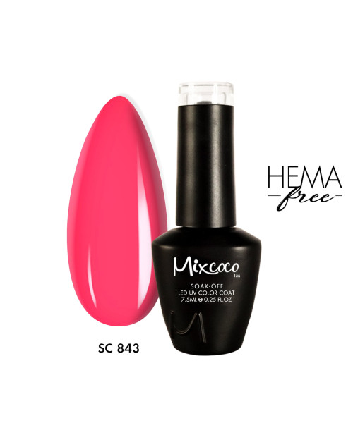 SC-843 Ημιμόνιμο Βερνίκι 7.5ml Fluo-Φούξια Έντονο Mixcoco - SKU 102843-75