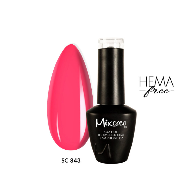 SC-843 Ημιμόνιμο Βερνίκι 7.5ml Fluo-Φούξια Έντονο Mixcoco - SKU 102843-75