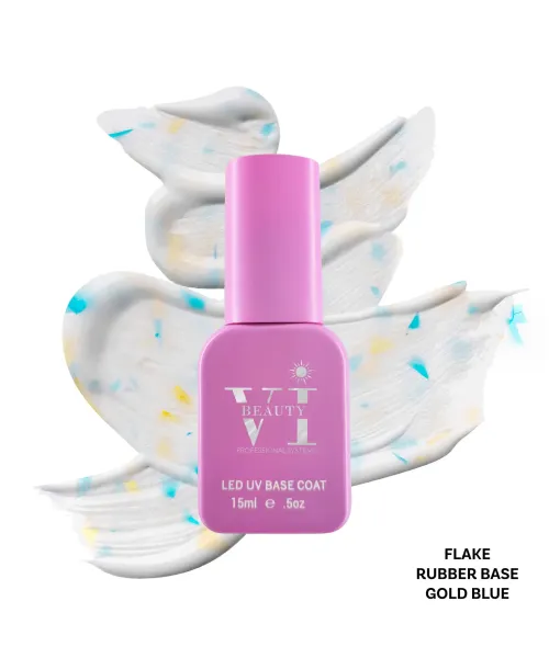 RUBBER BASE GOLD BLUE FLAKE - VI PRO 15ML - SKU 100197-95