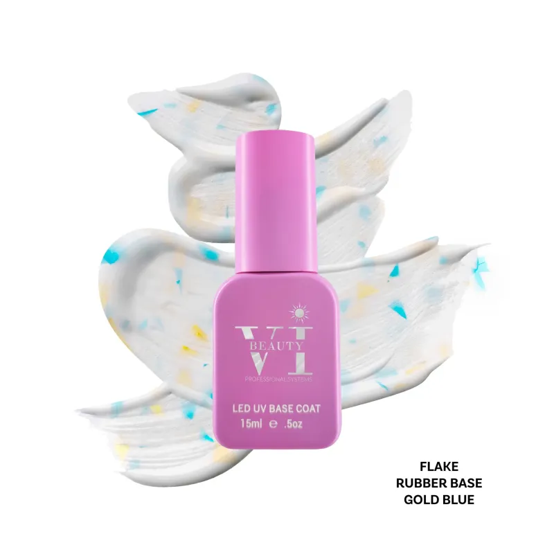 RUBBER BASE GOLD BLUE FLAKE - VI PRO 15ML - SKU 100197-95