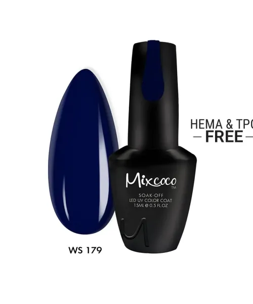 WS-179 ΗΜΙΜΟΝΙΜΟ ΒΕΡΝΙΚΙ MIXCOCO 15ML (ΜΠΛΕ ΣΚΟΥΡΟ) - SKU 101179