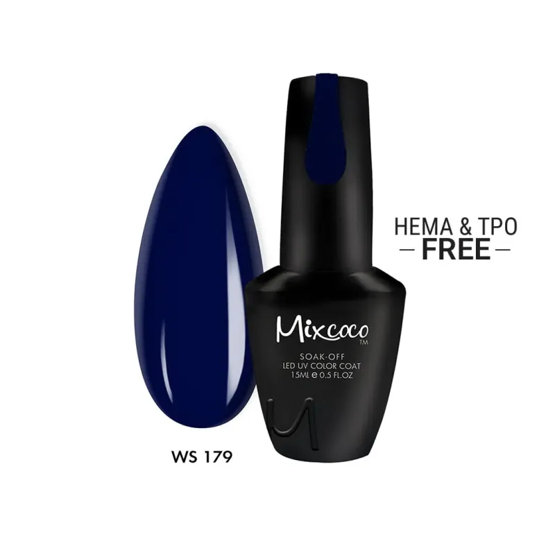 WS-179 ΗΜΙΜΟΝΙΜΟ ΒΕΡΝΙΚΙ MIXCOCO 15ML (ΜΠΛΕ ΣΚΟΥΡΟ) - SKU 101179
