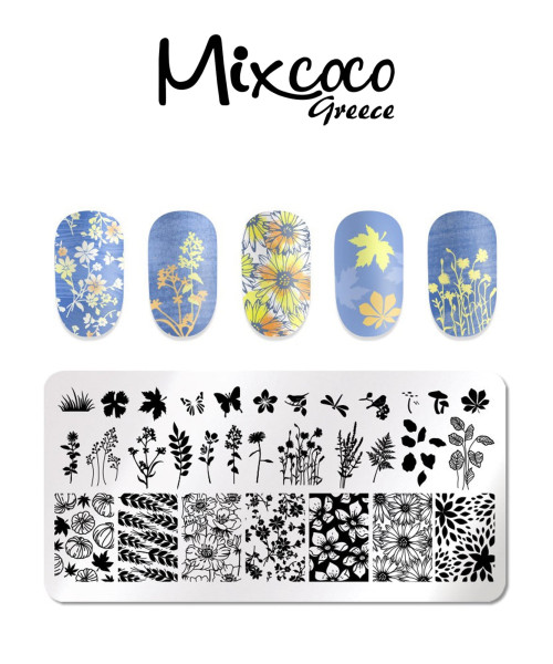 STAMP PLATE FLORAL- Mixcoco