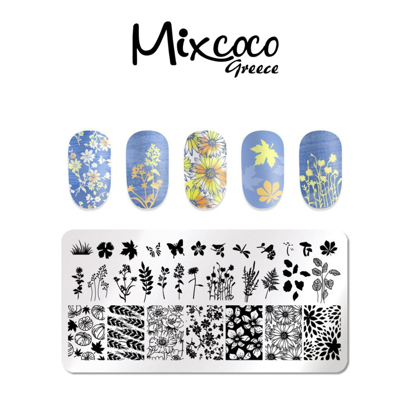 STAMP PLATE FLORAL- Mixcoco