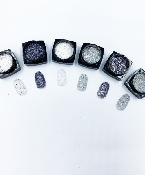 SHINING SUGAR GLITTER MIXED SILVER SET 3GR - SKU 260047