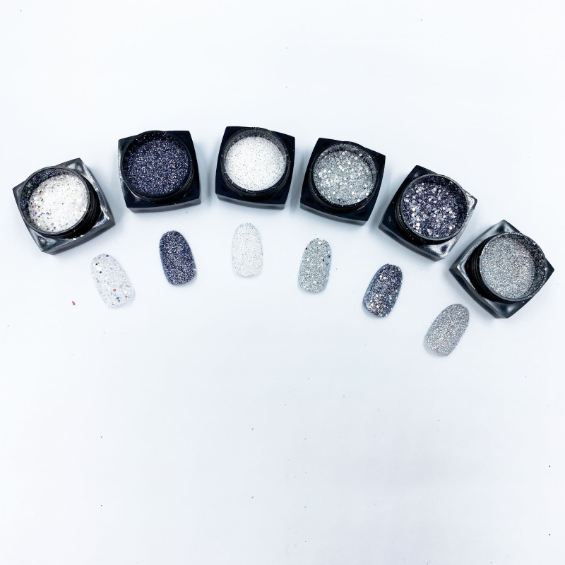 SHINING SUGAR GLITTER MIXED SILVER SET 3GR - SKU 260047