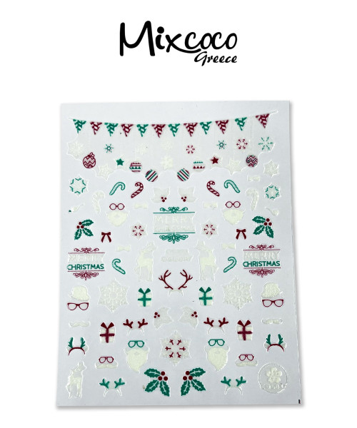 ΔΙΑΚΟΣΜΗΤΙΚΑ ΑΥΤΟΚΟΛΛΗΤΑ ΝΥΧΙΩΝ CHRISTMAS DESIGNS MIX 05 - SKU 262105-5