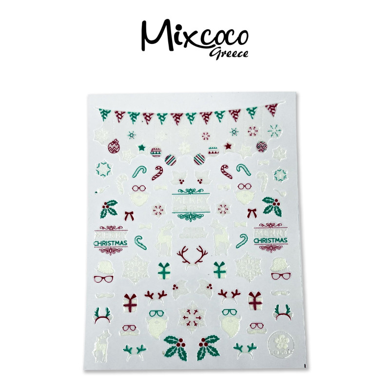 ΔΙΑΚΟΣΜΗΤΙΚΑ ΑΥΤΟΚΟΛΛΗΤΑ ΝΥΧΙΩΝ CHRISTMAS DESIGNS MIX 05 - SKU 262105-5