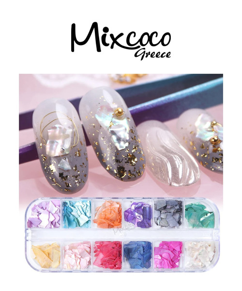 ΣΕΤ ABALONE SHELL FLAKE MULTI COLORS- Mixcoco