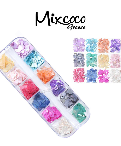 ΣΕΤ ABALONE SHELL FLAKE MULTI COLORS- Mixcoco