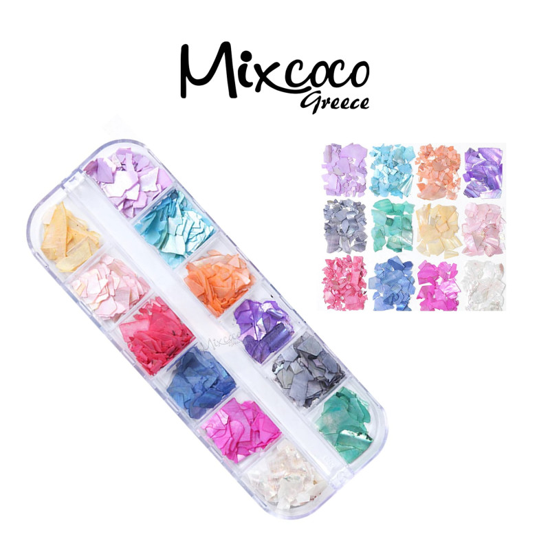 ΣΕΤ ABALONE SHELL FLAKE MULTI COLORS- Mixcoco
