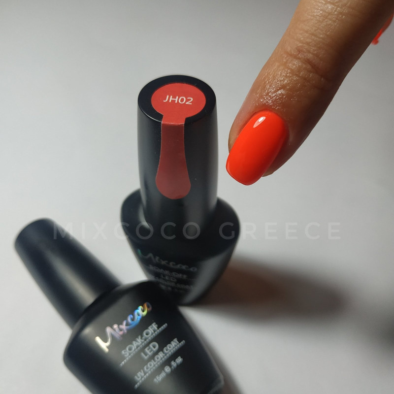 JH-02 Ημιμόνιμο Βερνίκι 7.5ml Πορτοκαλοκόκκινο Mixcoco - SKU 100702-75
