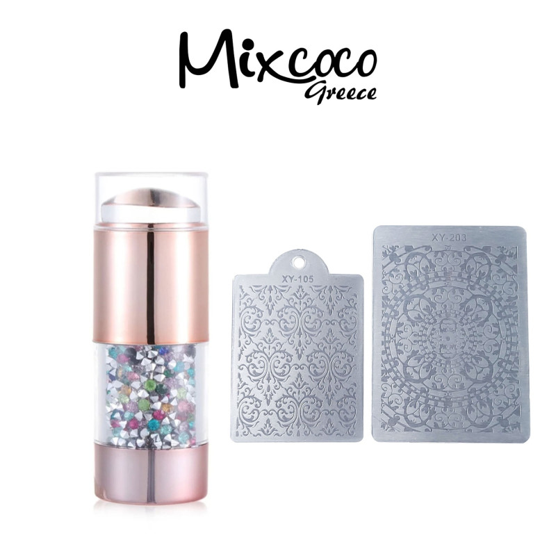 STAMPER SET WITH MULTI CRYSTALS - SKU 260885-40
