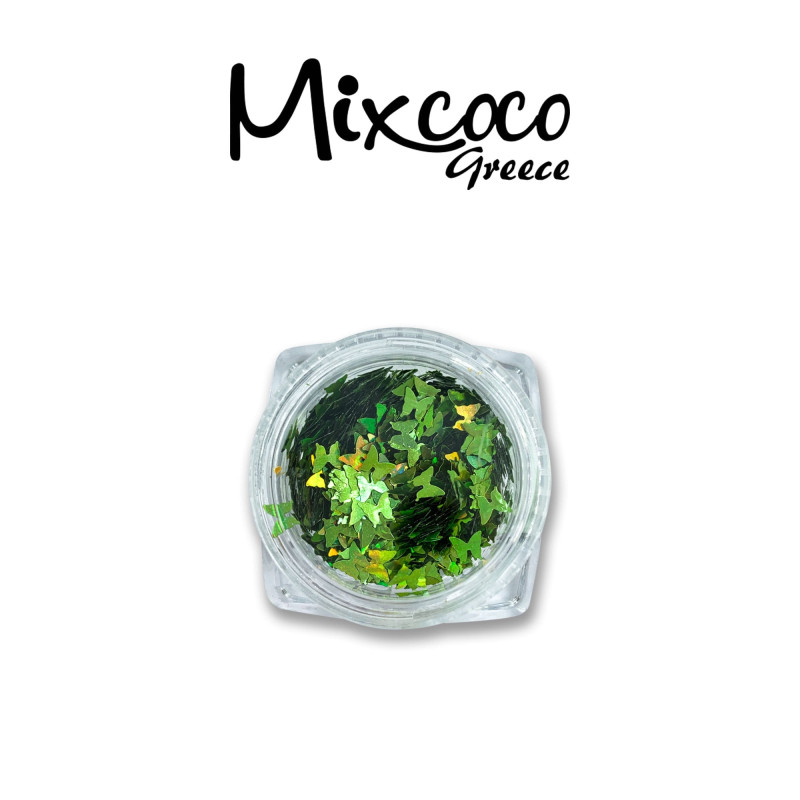 Διακοσμητικές πεταλούδες ιριδίζον πράσινο- Mixcoco