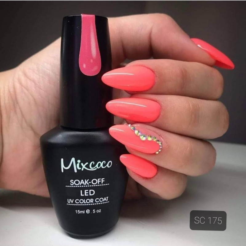 SC-175 Ημιμόνιμο Βερνίκι 7.5ml Fluo Κοραλί Mixcoco - SKU 102175-75