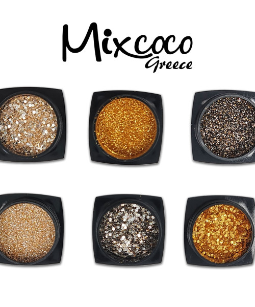 SHINING SUGAR GLITTER MIXED GOLD SET 3GR - SKU 260048