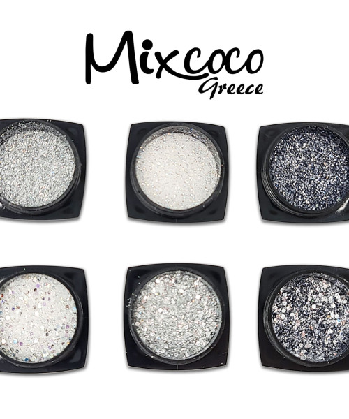 SHINING SUGAR GLITTER MIXED SILVER SET 3GR - SKU 260047