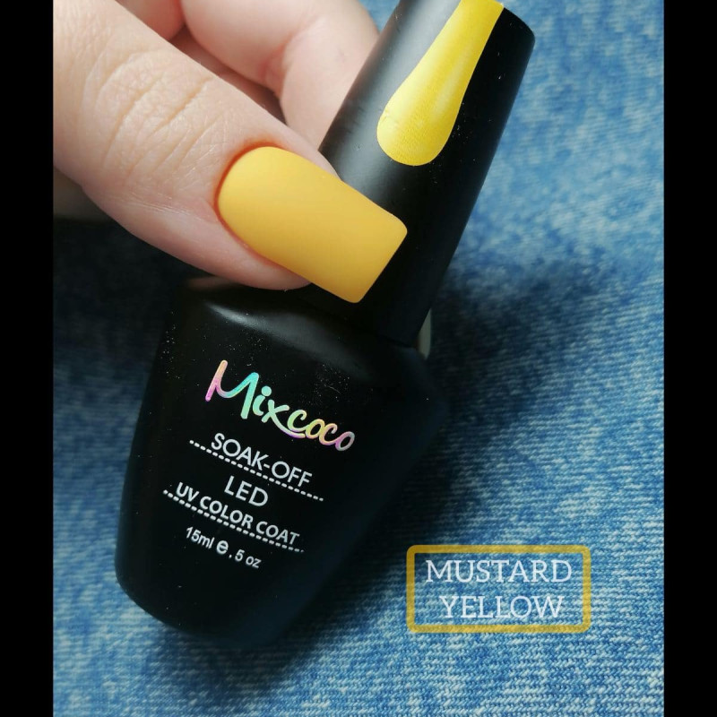 MUSTARD-YELLOW ΗΜΙΜΟΝΙΜΟ ΒΕΡΝΙΚΙ MIXCOCO 15ML - SKU 101998