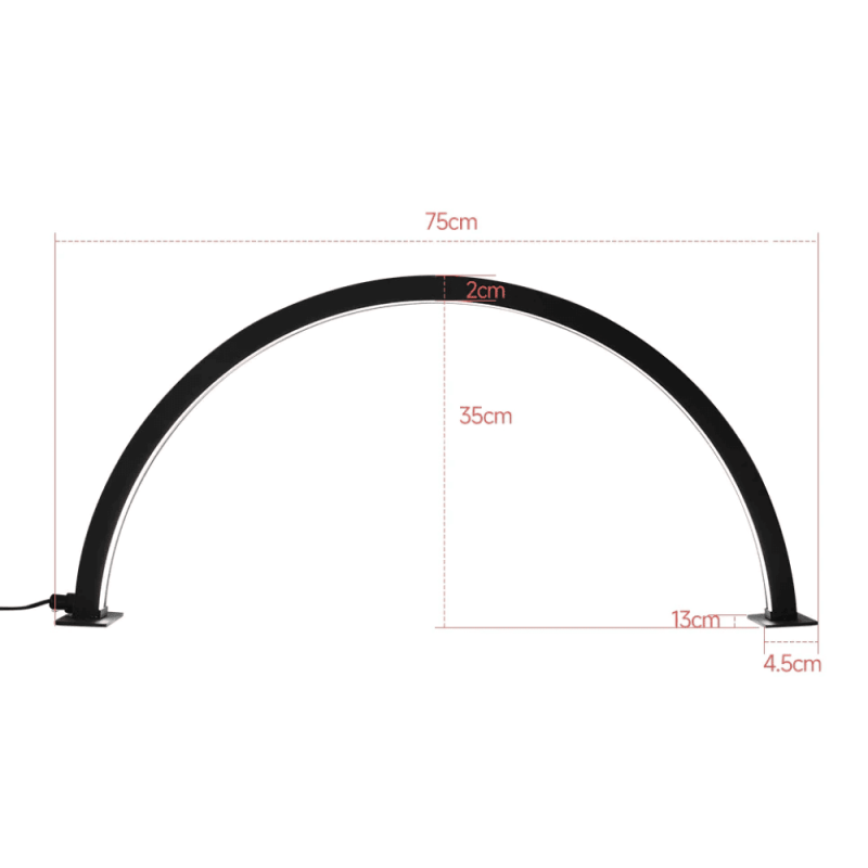 ΕΠΙΤΡΑΠΕΖΙΟ ΦΩΤΙΣΤΙΚΟ LED HALF MOON 750mm ΛΕΥΚΟ - SKU 200099-6