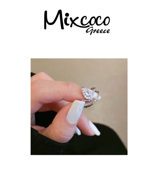 Nail Ring Silver & Strass- Mixcoco
