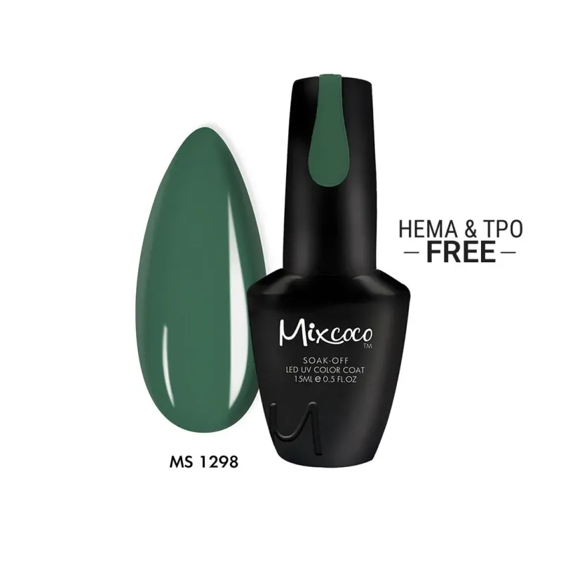 MS-1298 Ημιμόνιμο Βερνίκι Mixcoco 15ml (Dark Olive Green) - SKU 111298