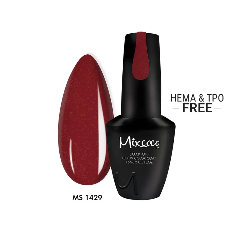 MS-1429 Ημιμόνιμο Βερνίκι Mixcoco 15ml (Shimmer Cinamon Red) - SKU 111429