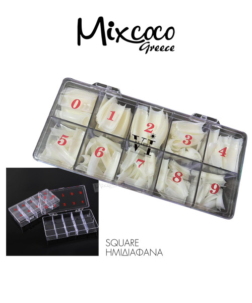 Κασετίνα Tips Ημιδιάφανα 10 Νούμερα 500τμχ- Mixcoco