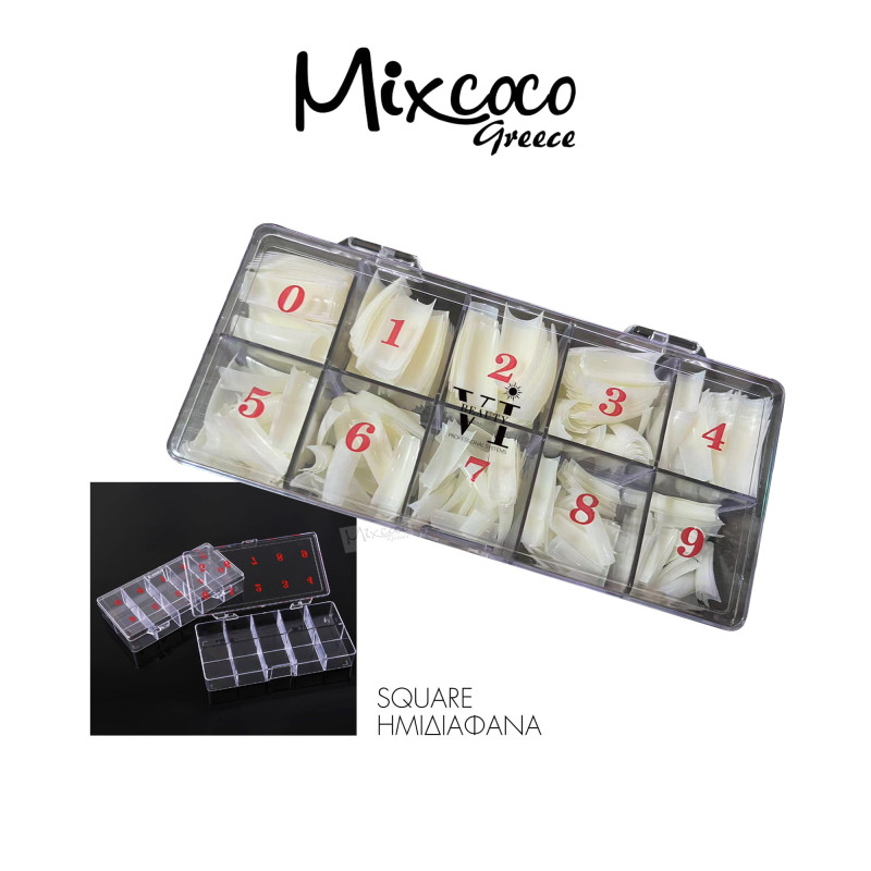 Κασετίνα Tips Ημιδιάφανα 10 Νούμερα 500τμχ- Mixcoco