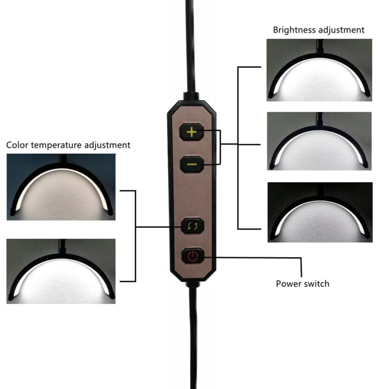 Smart Moonlight Half Moon Lamp Black - SKU 200099-11