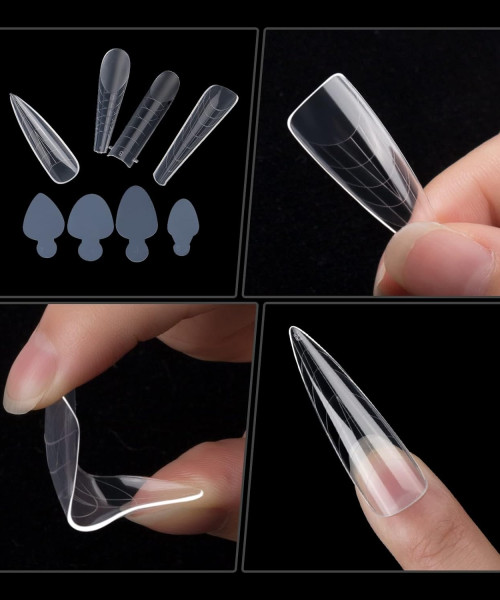 DUAL FORMS TIPS AND SILICONE FRENCH GUIDES MIX SHAPES 192PCS