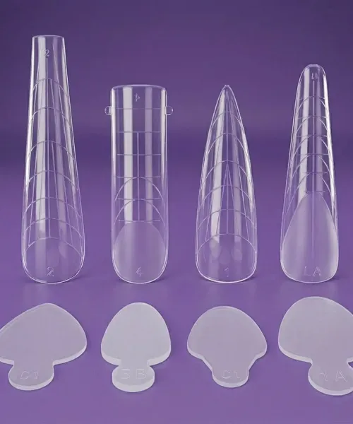 DUAL FORMS TIPS AND SILICONE FRENCH GUIDES 4 DIFFERENT SHAPES 192PCS - SKU 170001-11
