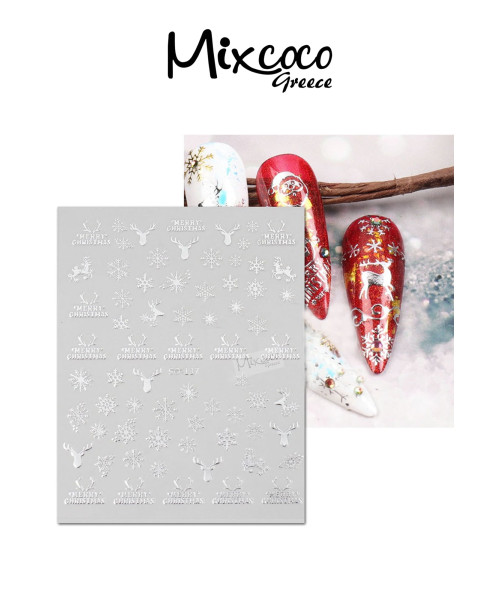 ΔΙΑΚΟΣΜΗΤΙΚΑ ΑΥΤΟΚΟΛΛΗΤΑ ΝΥΧΙΩΝ X-MAS COLLECTION 02- Mixcoco
