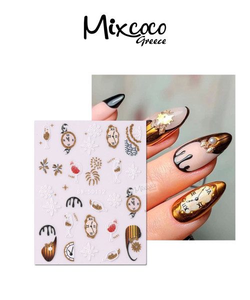 ΔΙΑΚΟΣΜΗΤΙΚΑ ΑΥΤΟΚΟΛΛΗΤΑ ΝΥΧΙΩΝ X-MAS COLLECTION 09- Mixcoco