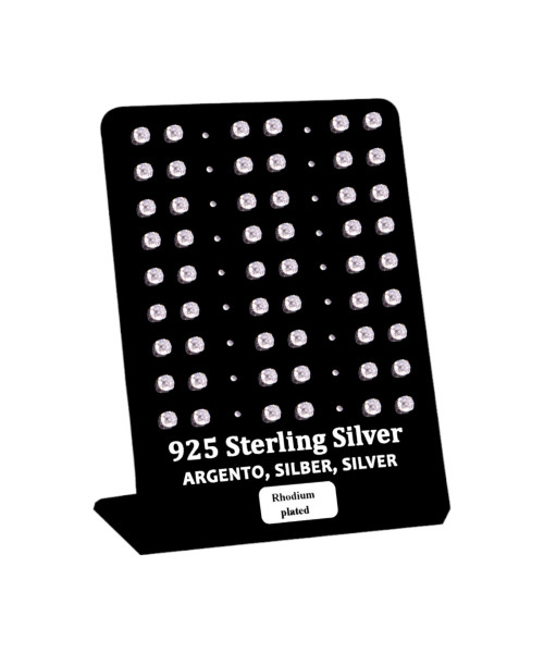 Σκουλαρίκι αυτιού Ασήμι 925 4 mm 4 clip Zircon Rhodium plated