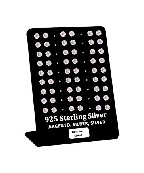 Σκουλαρίκι αυτιού Ασήμι 925 5 mm 4 clip Zircon Rhodium plated