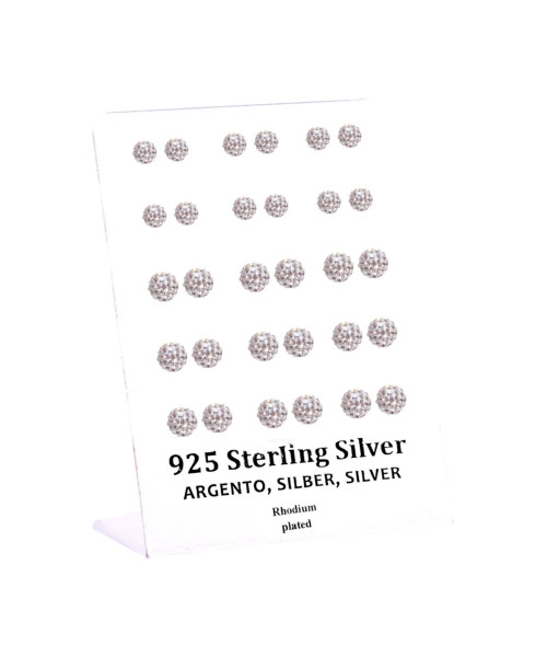 Σκουλαρίκι αυτιού Ασήμι 925 6/8 mm Δισκόμπαλα Rhodium plated