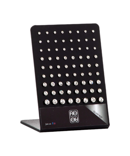 Σκουλαρίκι αυτιού Ασήμι 925 στρας 2.5/3/4/5 mm Rhodium plated