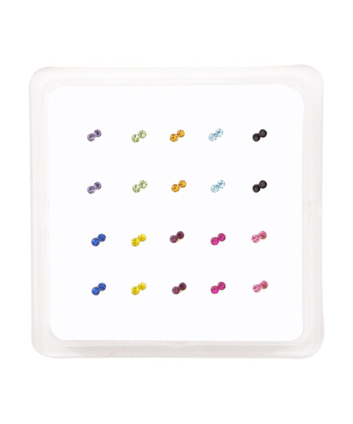 Σκουλαρίκι μύτης Silver 925 διπλό χρώμα glue type 1.5 mm