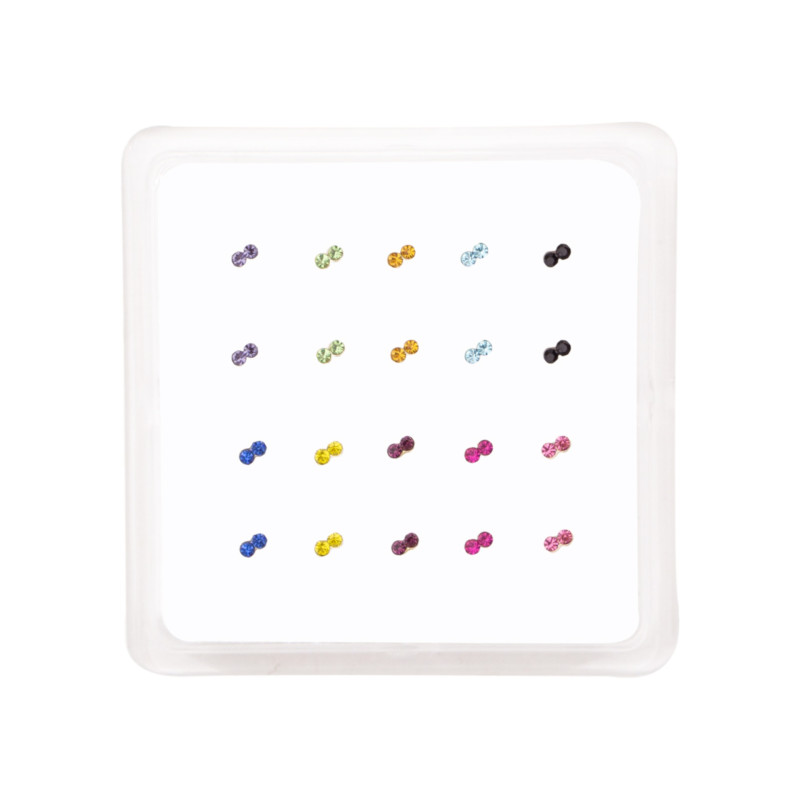 Σκουλαρίκι μύτης Silver 925 διπλό χρώμα glue type 1.5 mm