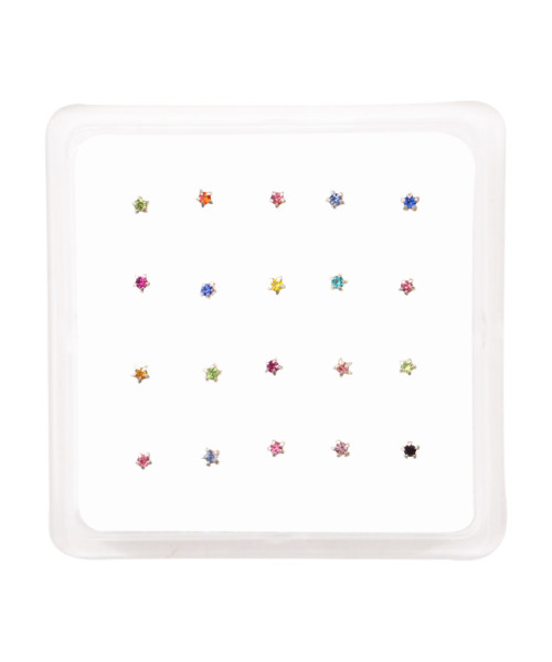 Σκουλαρίκι μύτης Silver 925 αστέρι χρώμα