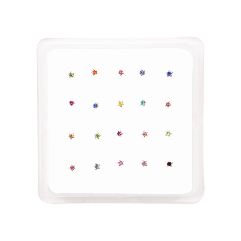 Σκουλαρίκι μύτης Silver 925 αστέρι χρώμα