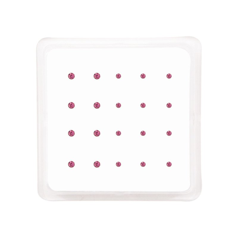 Σκουλαρίκι μύτης Silver 925 glue type ροζ 1.5/2 mm