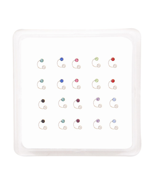 Σκουλαρίκι μύτης Silver 925 διπλό στρας