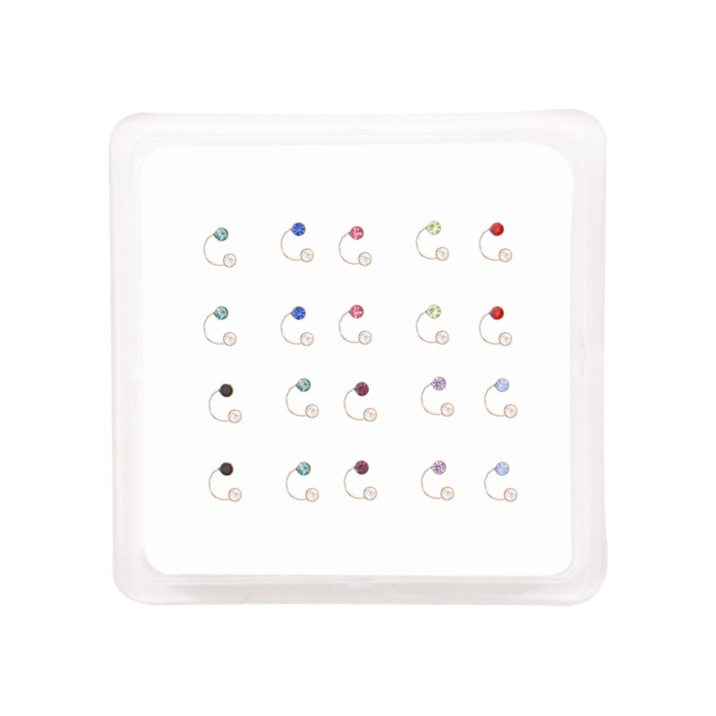 Σκουλαρίκι μύτης Silver 925 διπλό στρας